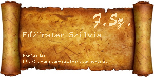 Fürster Szilvia névjegykártya